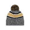 New Orleans Saints NFL Heather Team Stripe Lined Pom Beanie