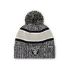 Las Vegas Raiders NFL Heather Team Stripe Lined Pom Beanie