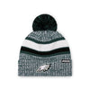 Philadelphia Eagles NFL Heather Team Stripe Lined Pom Beanie