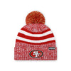 San Francisco 49ers NFL Heather Team Stripe Lined Pom Beanie