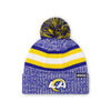 Los Angeles Rams NFL Heather Team Stripe Lined Pom Beanie