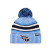 Tennessee Titans NFL Heather Team Stripe Lined Pom Beanie