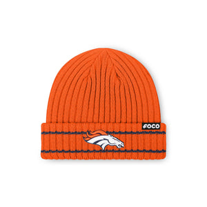 Denver Broncos NFL Orange Primary Logo Ribbed Beanie (PREORDER - SHIPS MID NOVEMBER)