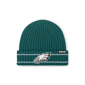 Philadelphia Eagles NFL Midnight Green Primary Logo Ribbed Beanie