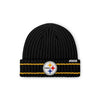 Pittsburgh Steelers NFL Black Primary Logo Ribbed Beanie (PREORDER - SHIPS LATE DECEMBER)