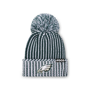 Philadelphia Eagles NFL Primary Logo Vertical Knit Pom Beanie