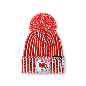 Kansas City Chiefs NFL Primary Logo Vertical Knit Pom Beanie