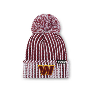 Washington Commanders NFL Primary Logo Vertical Knit Pom Beanie
