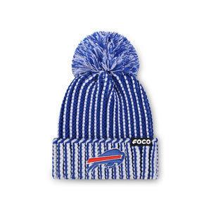 Buffalo Bills NFL Primary Logo Vertical Knit Pom Beanie