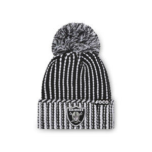 Las Vegas Raiders NFL Primary Logo Vertical Knit Pom Beanie