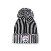 Pittsburgh Steelers NFL Primary Logo Vertical Knit Pom Beanie
