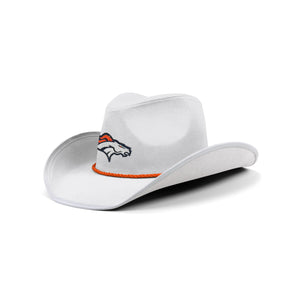 Denver Broncos NFL White Rhinestone Logo Cowboy Hat