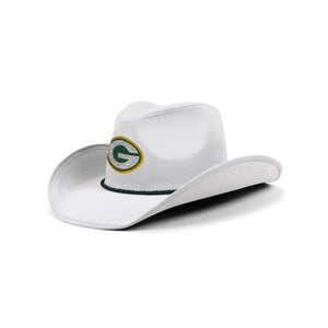 Green Bay Packers NFL White Rhinestone Logo Cowboy Hat