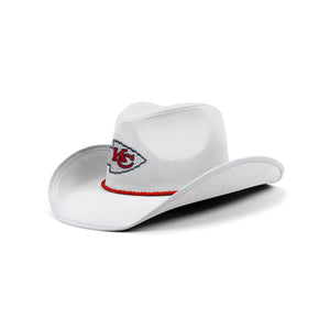 Kansas City Chiefs NFL White Rhinestone Logo Cowboy Hat