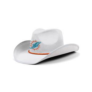 Miami Dolphins NFL White Rhinestone Logo Cowboy Hat