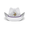 Minnesota Vikings NFL White Rhinestone Logo Cowboy Hat (PREORDER - SHIPS LATE SEPTEMBER)