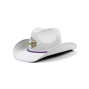 Minnesota Vikings NFL White Rhinestone Logo Cowboy Hat