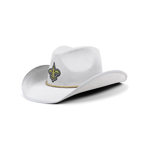 New Orleans Saints NFL White Rhinestone Logo Cowboy Hat