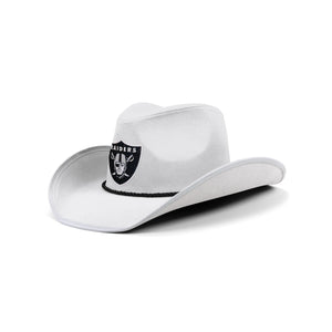 Las Vegas Raiders NFL White Rhinestone Logo Cowboy Hat