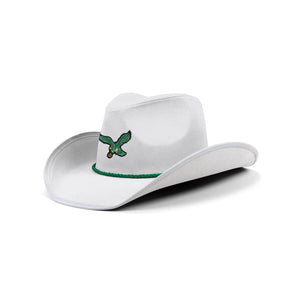 Philadelphia Eagles NFL Retro White Rhinestone Logo Cowboy Hat