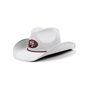 San Francisco 49ers NFL White Rhinestone Logo Cowboy Hat
