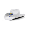 Los Angeles Rams NFL White Rhinestone Logo Cowboy Hat