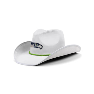 Seattle Seahawks NFL White Rhinestone Logo Cowboy Hat