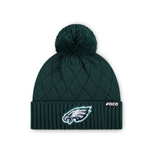 Philadelphia Eagles NFL Rhinestone Primary Logo Criss Cross Beanie