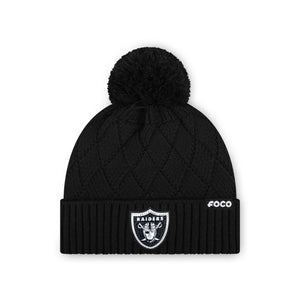Las Vegas Raiders NFL Rhinestone Primary Logo Criss Cross Beanie