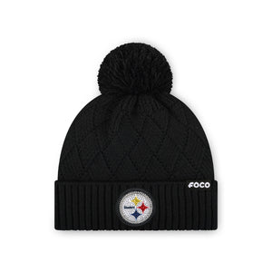 Pittsburgh Steelers NFL Rhinestone Primary Logo Criss Cross Beanie