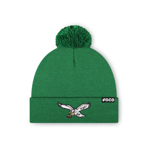 Philadelphia Eagles NFL Kelly Green Basic Retro Logo Pom Beanie