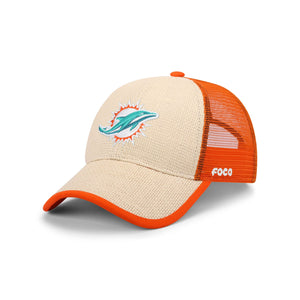 Miami Dolphins NFL Straw Casual Trucker Cap