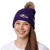 Baltimore Ravens NFL Womens Faux Fur Pom Beanie