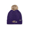 Baltimore Ravens NFL Womens Faux Fur Pom Beanie