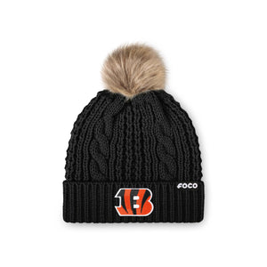Cincinnati Bengals NFL Womens Faux Fur Pom Beanie