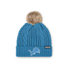 Detroit Lions NFL Womens Faux Fur Pom Beanie