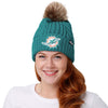 Miami Dolphins NFL Womens Faux Fur Pom Beanie