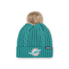 Miami Dolphins NFL Womens Faux Fur Pom Beanie