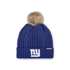 New York Giants NFL Womens Faux Fur Pom Beanie