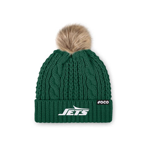New York Jets NFL Womens Faux Fur Pom Beanie