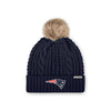 New England Patriots NFL Womens Faux Fur Pom Beanie