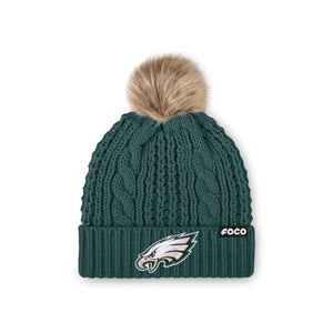 Philadelphia Eagles NFL Womens Faux Fur Pom Beanie