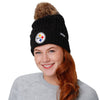 Pittsburgh Steelers NFL Womens Faux Fur Pom Beanie