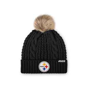 Pittsburgh Steelers NFL Womens Faux Fur Pom Beanie