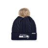 Seattle Seahawks NFL Womens Faux Fur Pom Beanie (PREORDER - SHIPS MID OCTOBER)