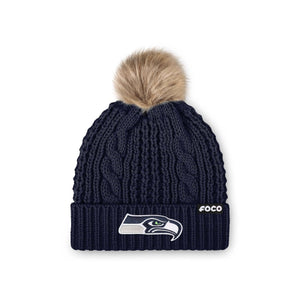 Seattle Seahawks NFL Womens Faux Fur Pom Beanie