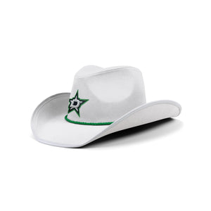 Dallas Stars NHL White Rhinestone Logo Cowboy Hat