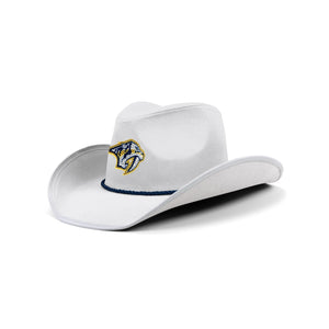 Nashville Predators White Rhinestone Logo Cowboy Hat