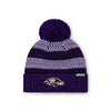 Baltimore Ravens NFL Womens Cozy Knit Metallic Thread Pom Beanie