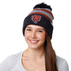 Chicago Bears NFL Womens Cozy Knit Metallic Thread Pom Beanie
